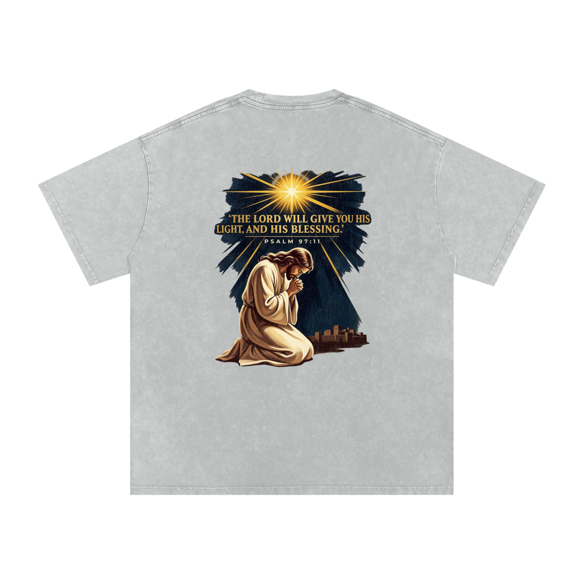 Blessings Snow Washed Oversized Cotton T-Shirt