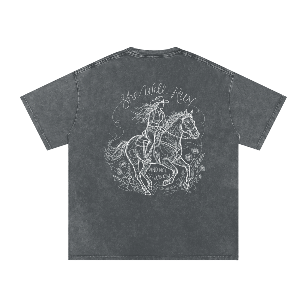 She will run Snow Washed Oversized Cotton T-Shirt