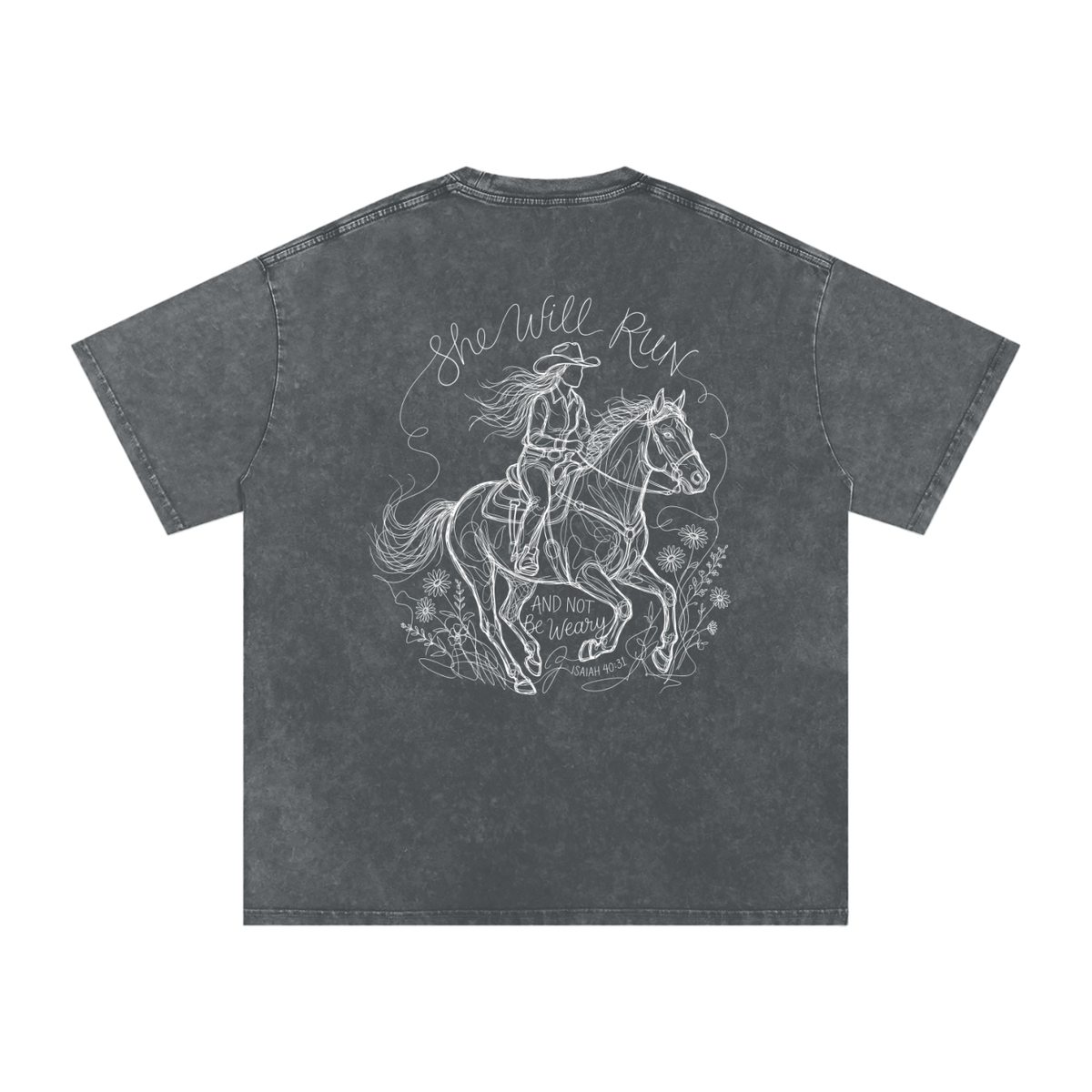 She will run Snow Washed Oversized Cotton T-Shirt