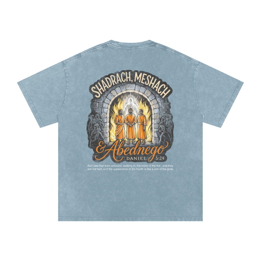 Shadrach Meshach and Abednego Snow Washed Oversized Cotton T-Shirt