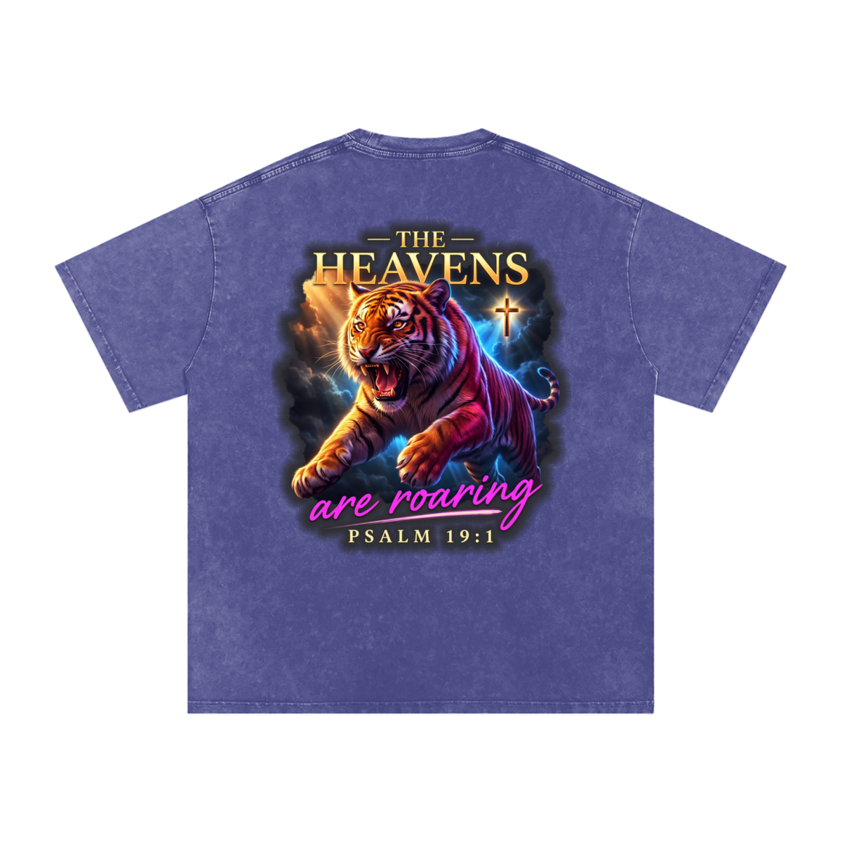 Heavens roaring Snow Washed Oversized Cotton T-Shirt