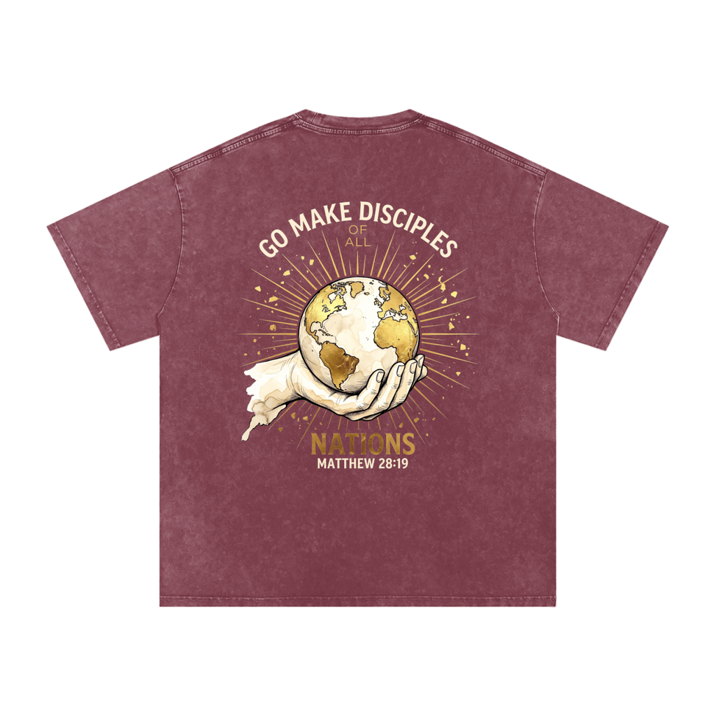 Make disciples Snow Washed Oversized Cotton T-Shirt
