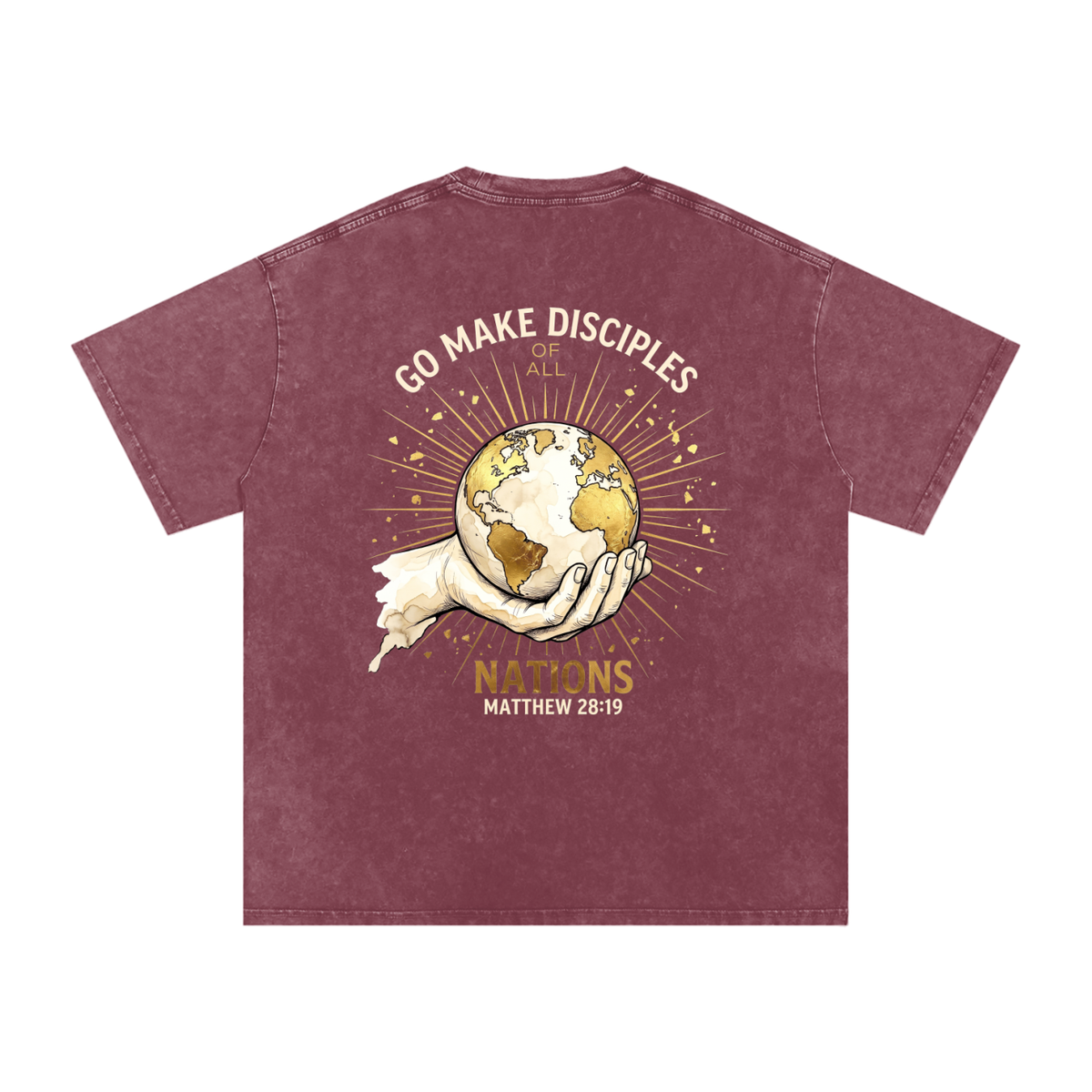 Make disciples Snow Washed Oversized Cotton T-Shirt