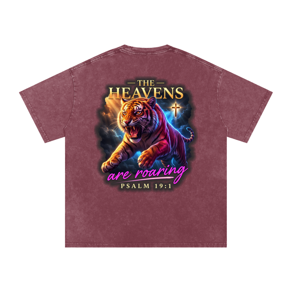 Heavens roaring Snow Washed Oversized Cotton T-Shirt