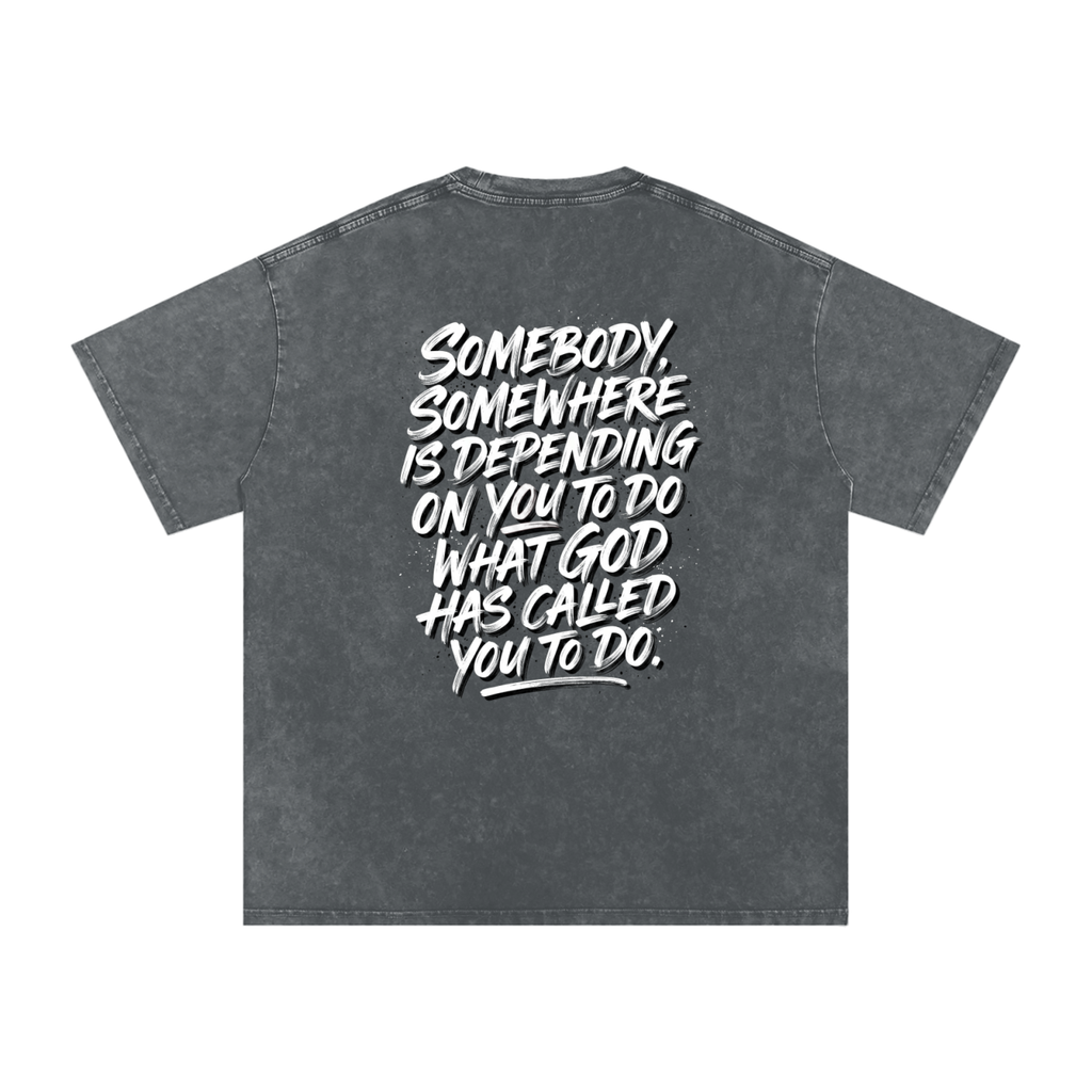 Someone somewhere Snow Washed Oversized Cotton T-Shirt