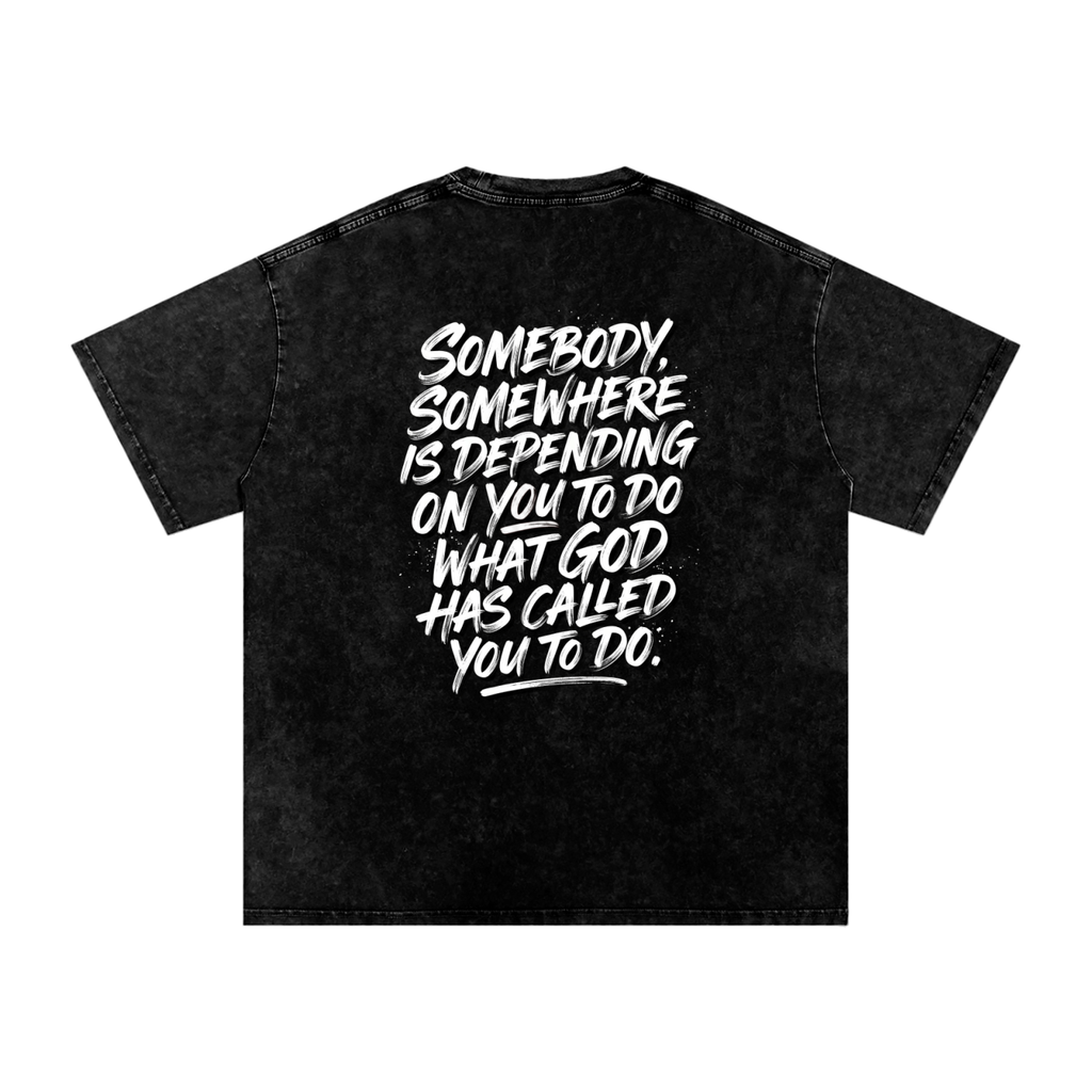 Someone somewhere Snow Washed Oversized Cotton T-Shirt