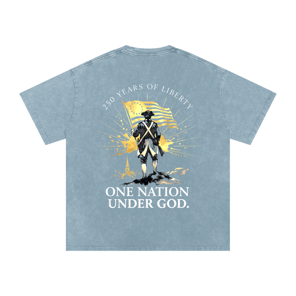America Snow Washed Oversized Cotton T-Shirt