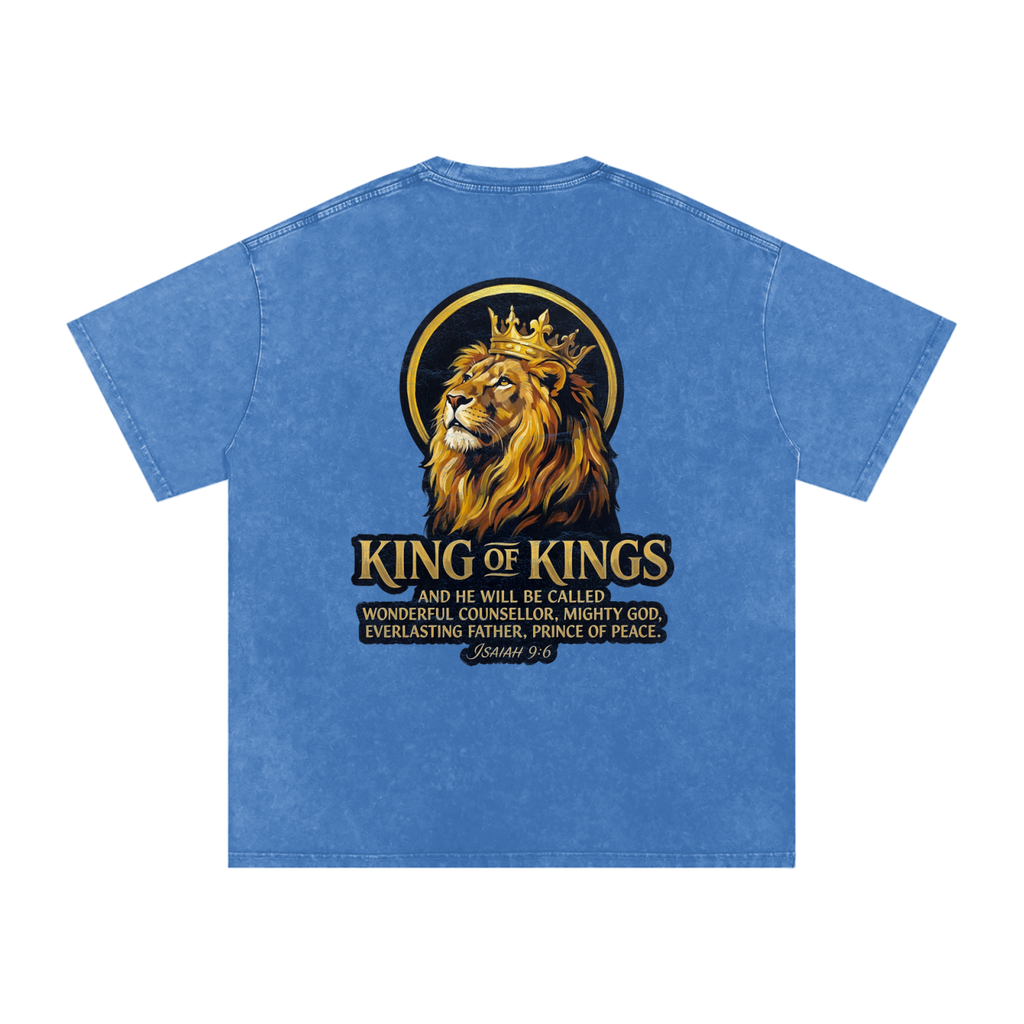 King of Kings Snow Washed Oversized Cotton T-Shirt
