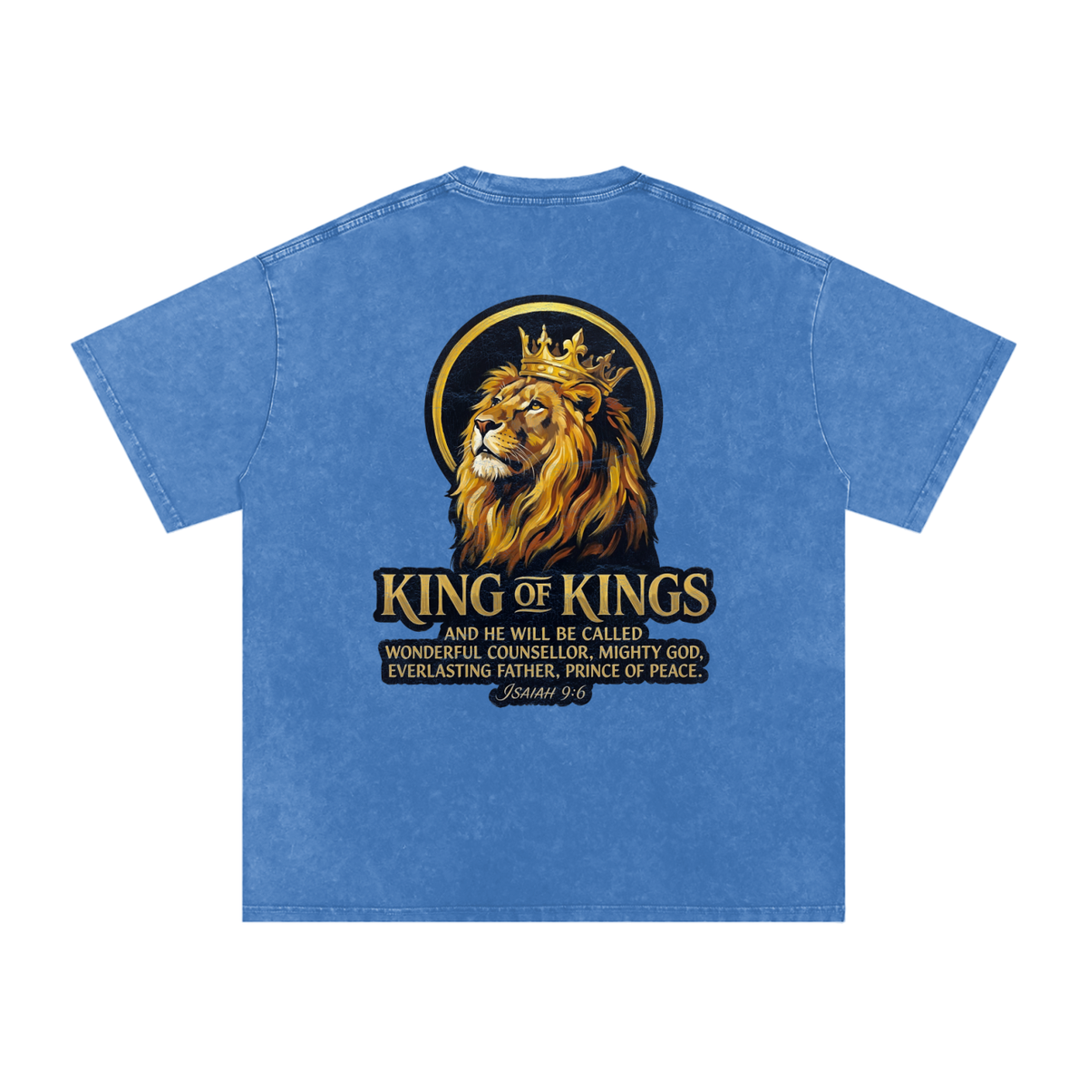 King of Kings Snow Washed Oversized Cotton T-Shirt