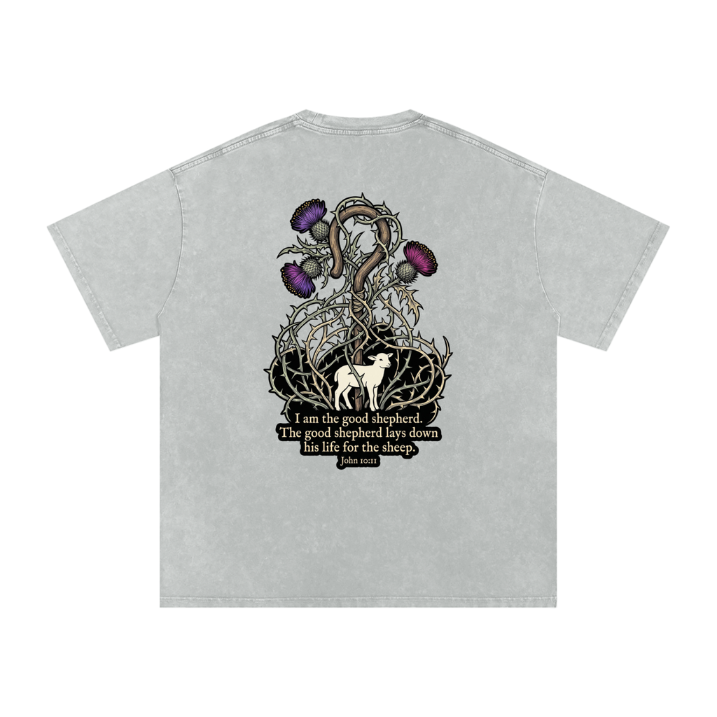 Good Shepherd Snow Washed Oversized Cotton T-Shirt