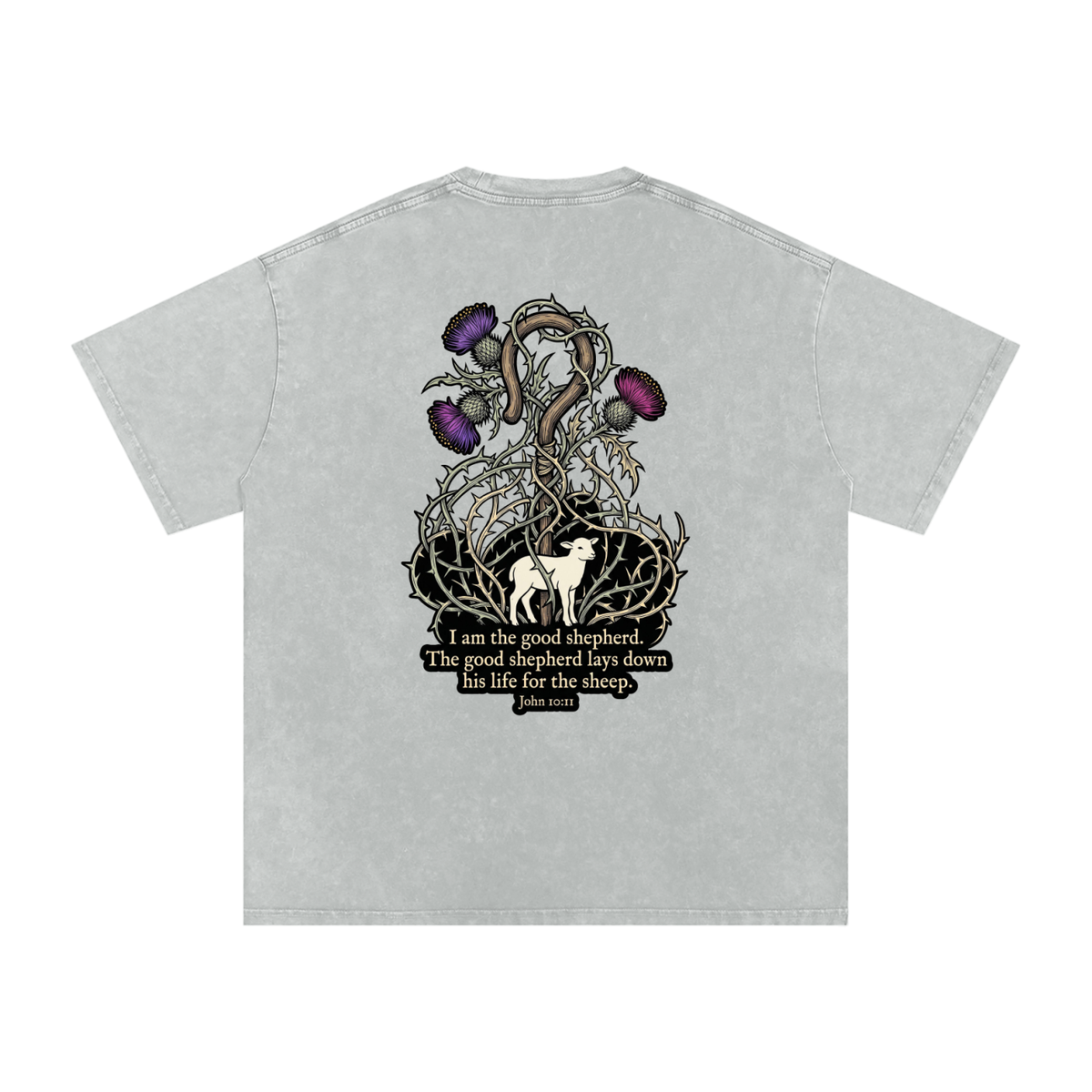 Good Shepherd Snow Washed Oversized Cotton T-Shirt