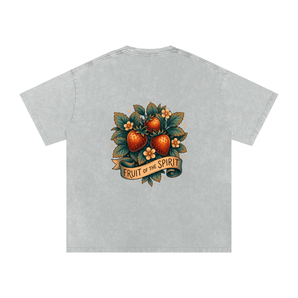 Fruit of the Spirt Snow Washed Oversized Cotton T-Shirt