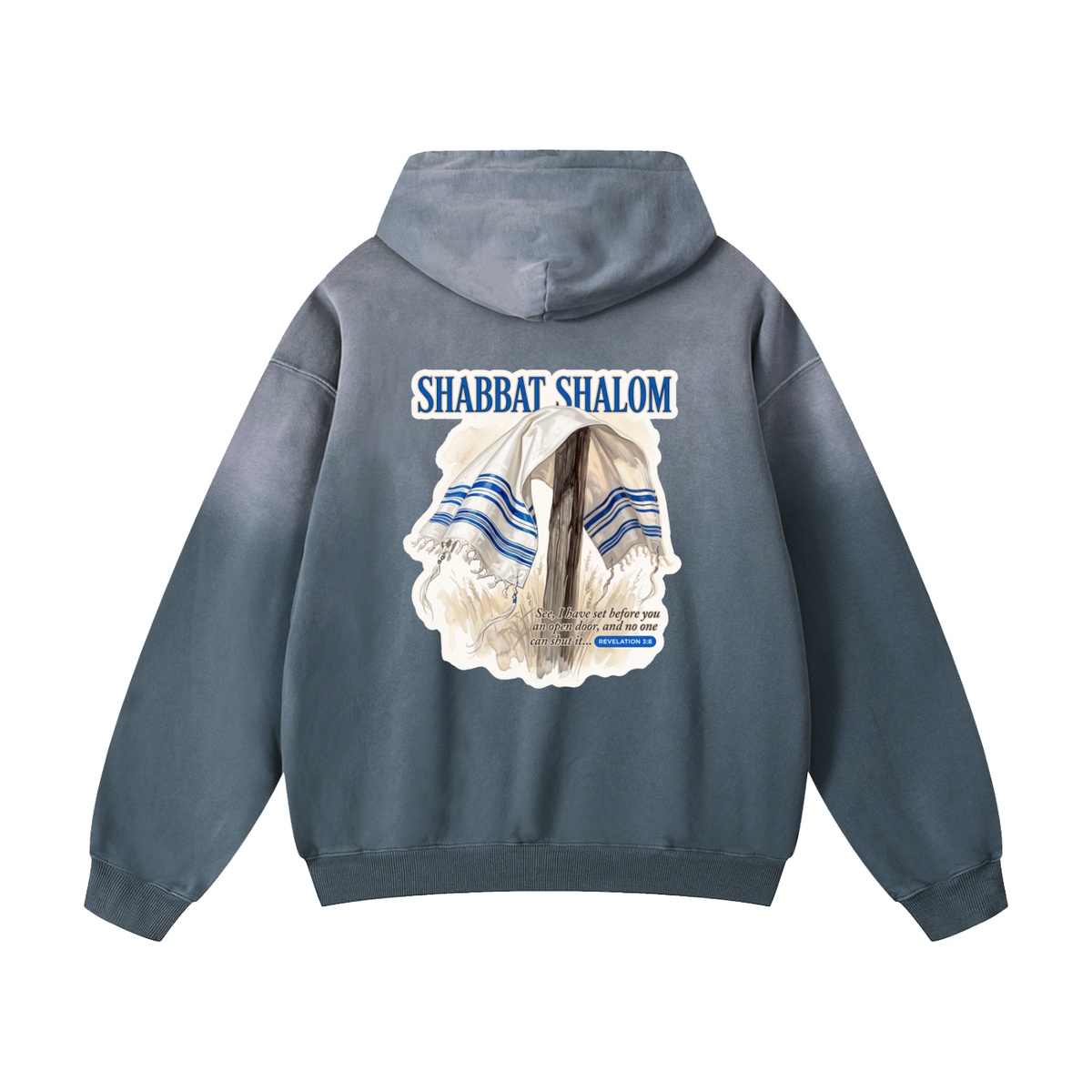 Shabbat Shalom Heavyweight Sunfade Oversized Hoodie