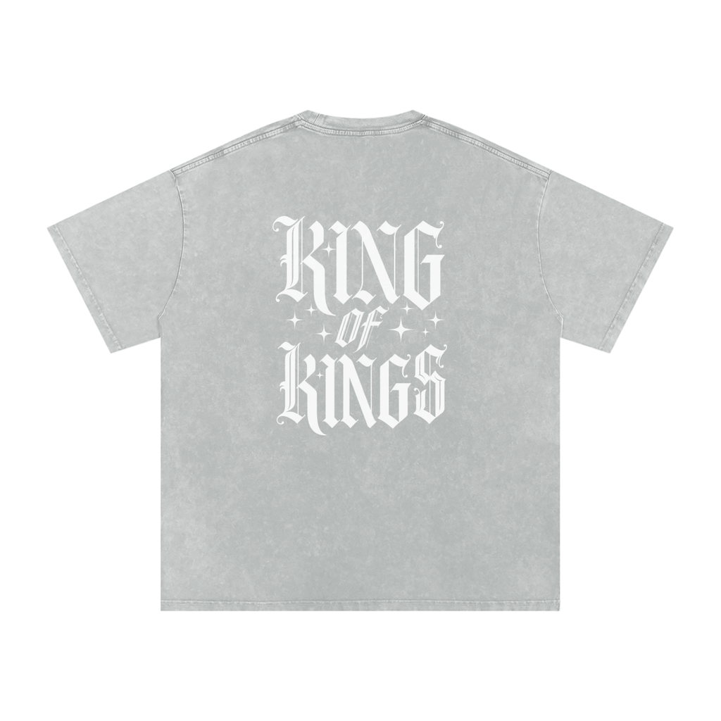 King of Kings Snow Washed Oversized Cotton T-Shirt