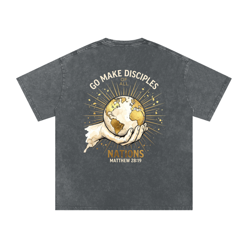 Make disciples Snow Washed Oversized Cotton T-Shirt