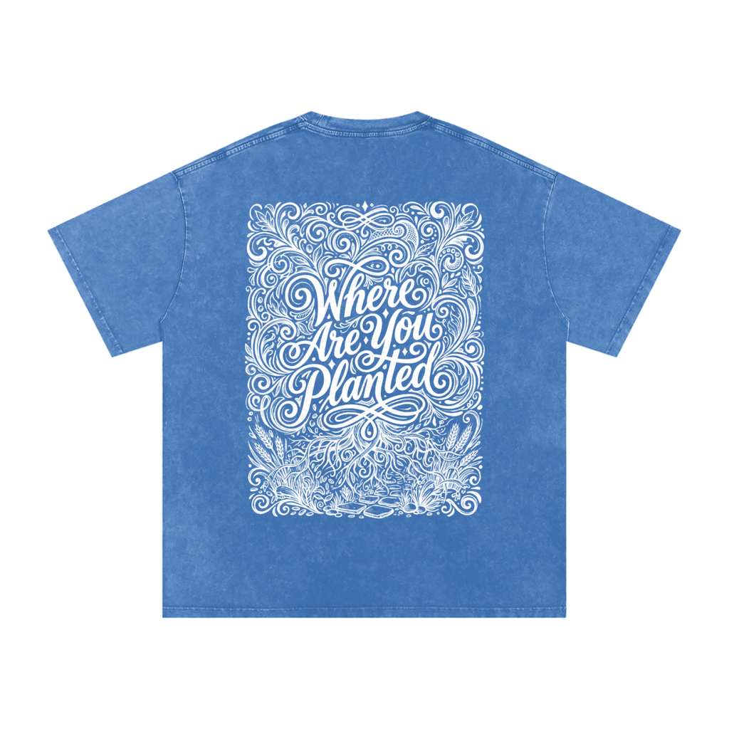 Where are you planted Snow Washed Oversized Cotton T-Shirt