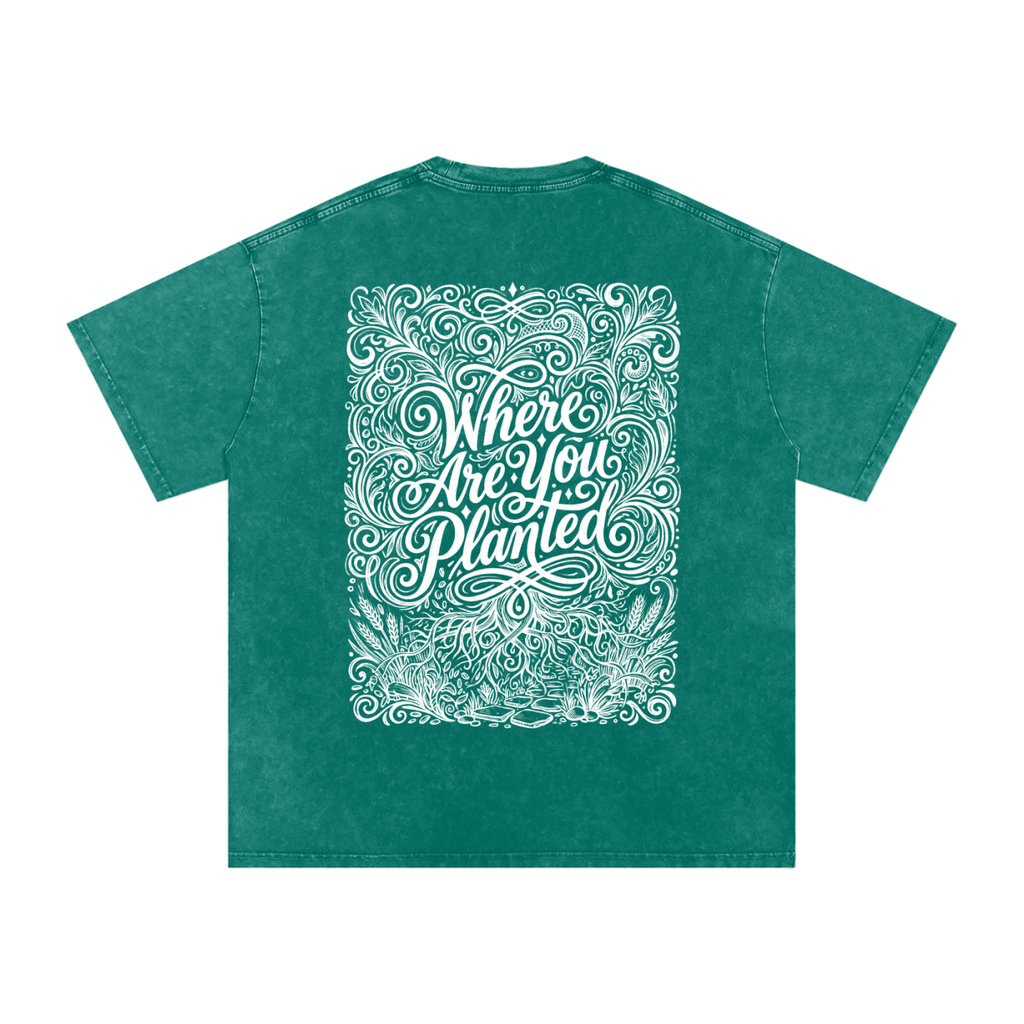 Where are you planted Snow Washed Oversized Cotton T-Shirt