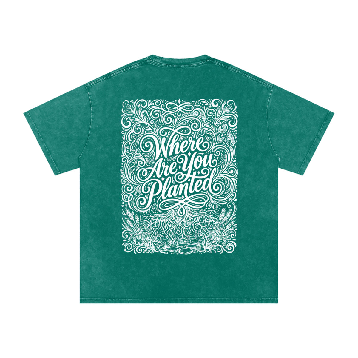 Where are you planted Snow Washed Oversized Cotton T-Shirt