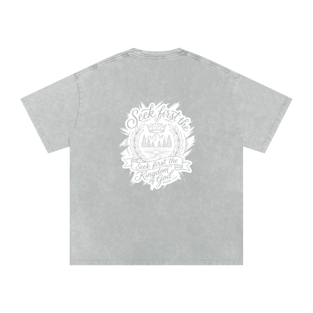 Seek first Snow Washed Oversized Cotton T-Shirt