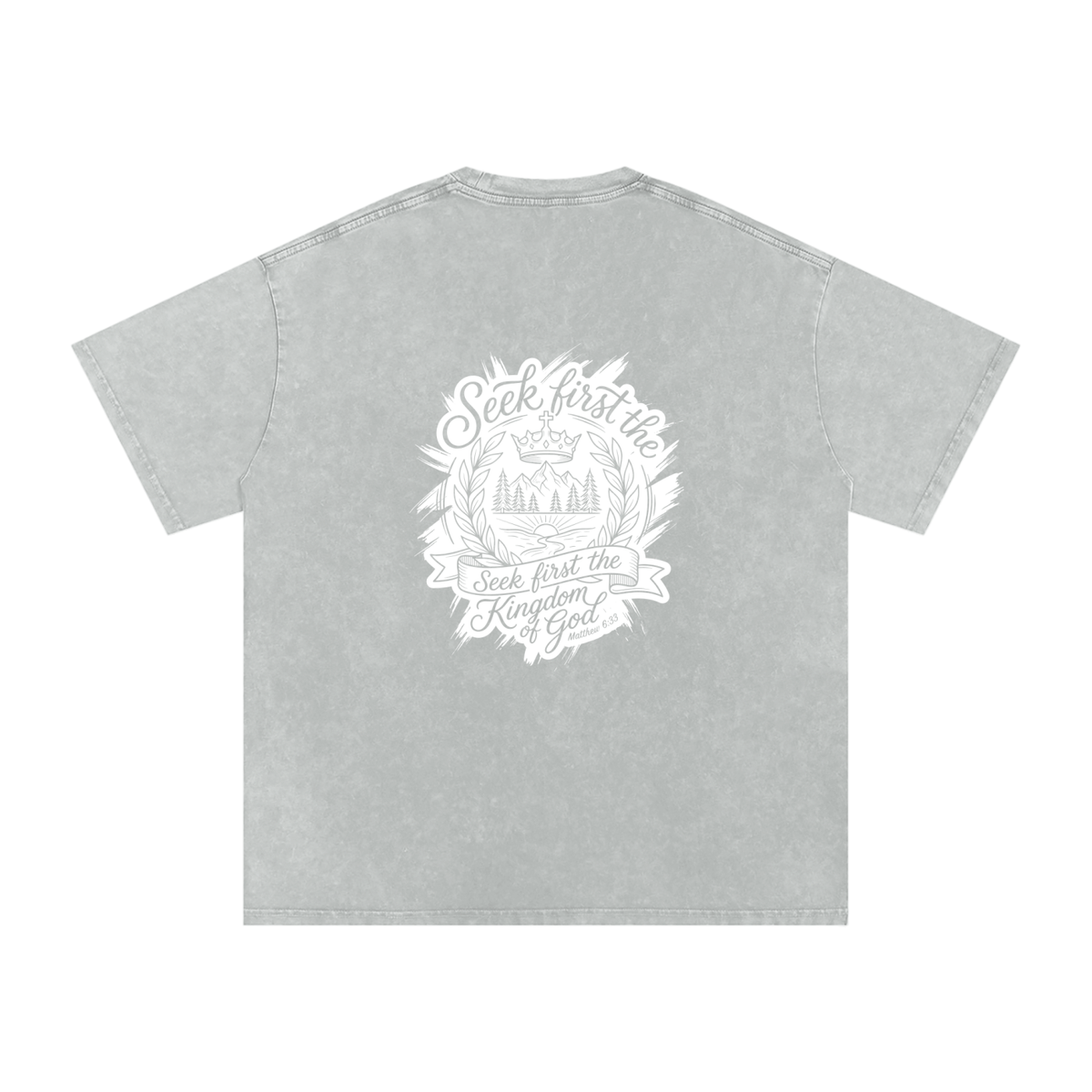 Seek first Snow Washed Oversized Cotton T-Shirt