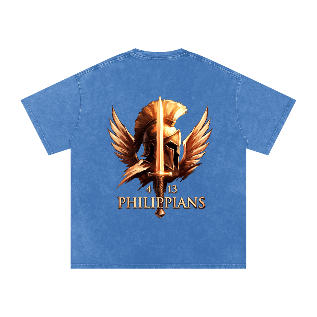 Philippians Snow Washed Oversized Cotton T-Shirt