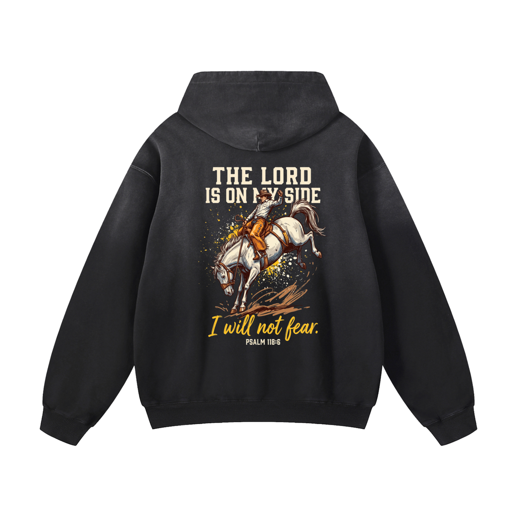 The Lord is on my side Heavyweight Sunfade Oversized Hoodie