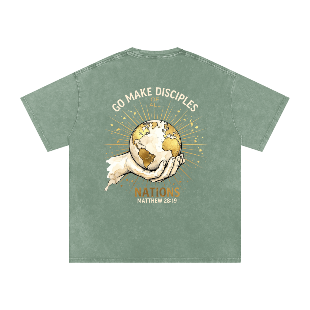 Make disciples Snow Washed Oversized Cotton T-Shirt