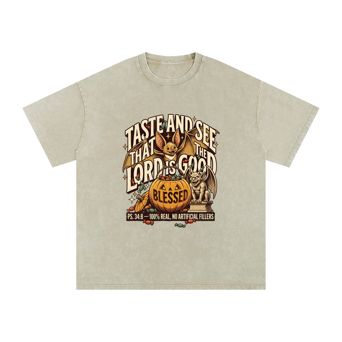 Taste Snow Washed Oversized Cotton T-Shirt
