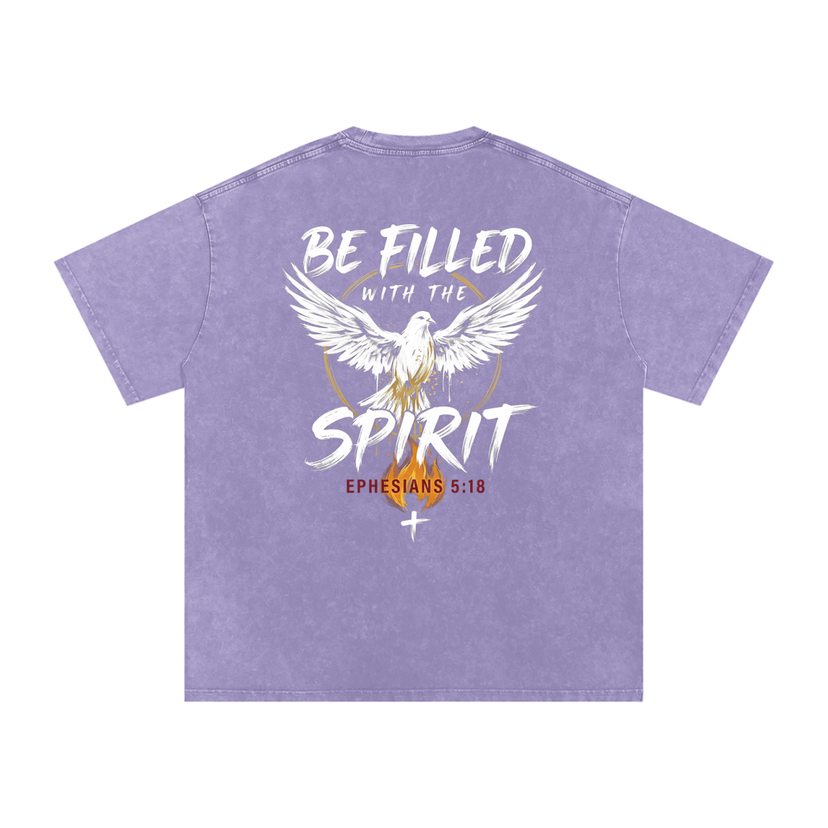 Be filled with the Spirt Snow Washed Oversized Cotton T-Shirt