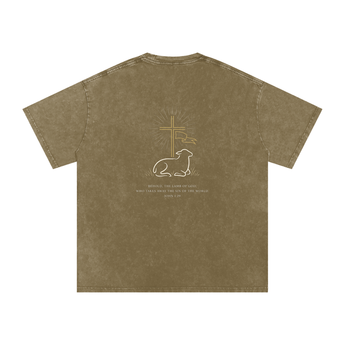 Lamb Snow Washed Oversized Cotton T-Shirt