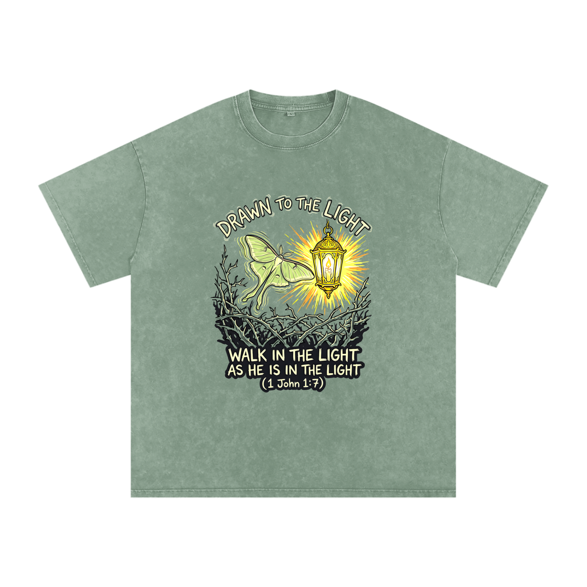 Moth Snow Washed Oversized Cotton T-Shirt