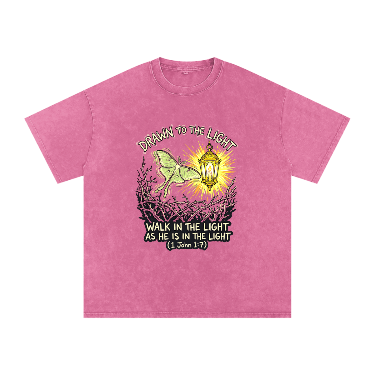 Moth Snow Washed Oversized Cotton T-Shirt