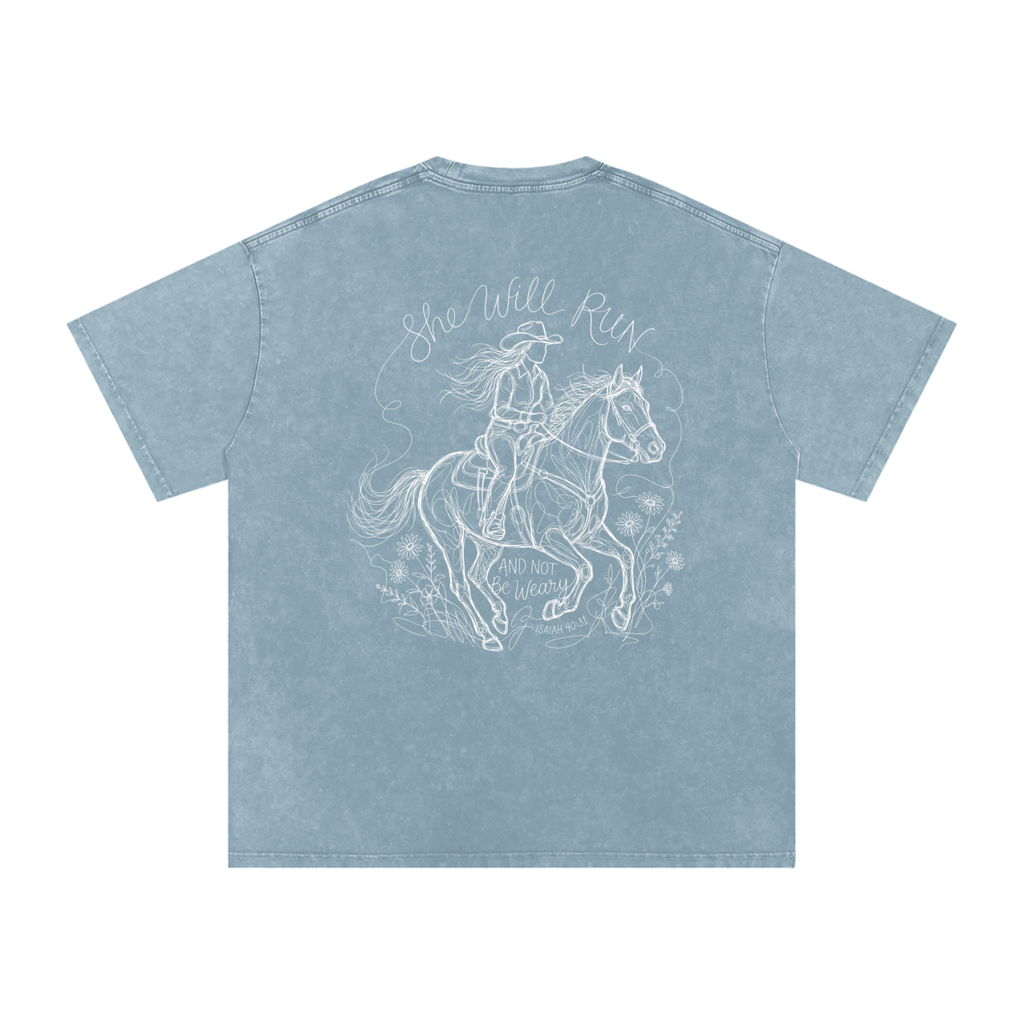 She will run Snow Washed Oversized Cotton T-Shirt