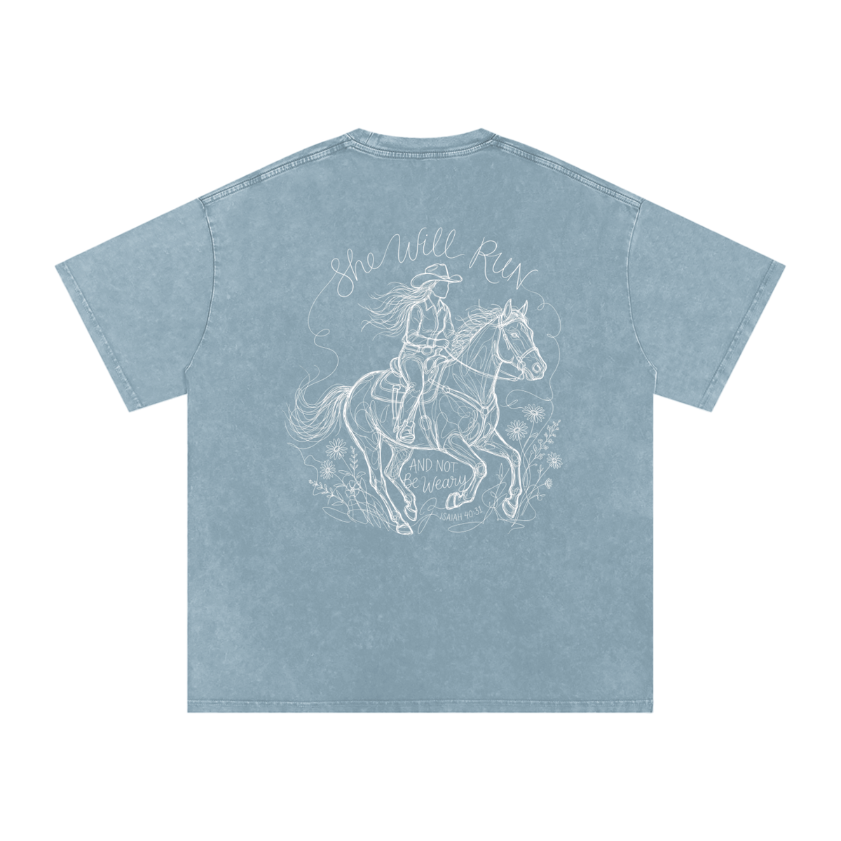 She will run Snow Washed Oversized Cotton T-Shirt