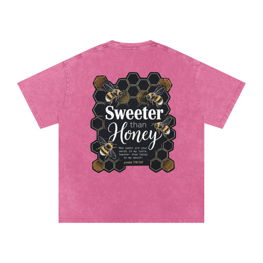 Honey Snow Washed Oversized Cotton T-Shirt