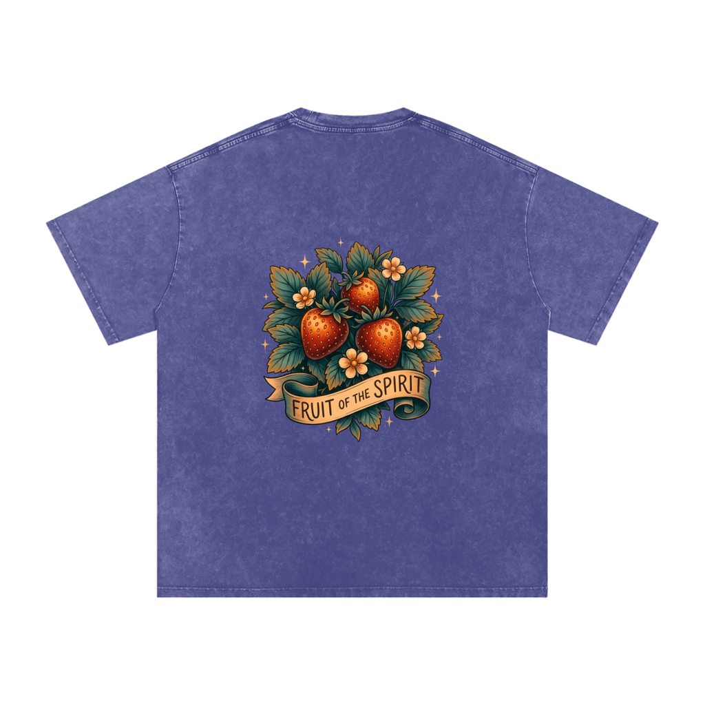 Fruit of the Spirt Snow Washed Oversized Cotton T-Shirt