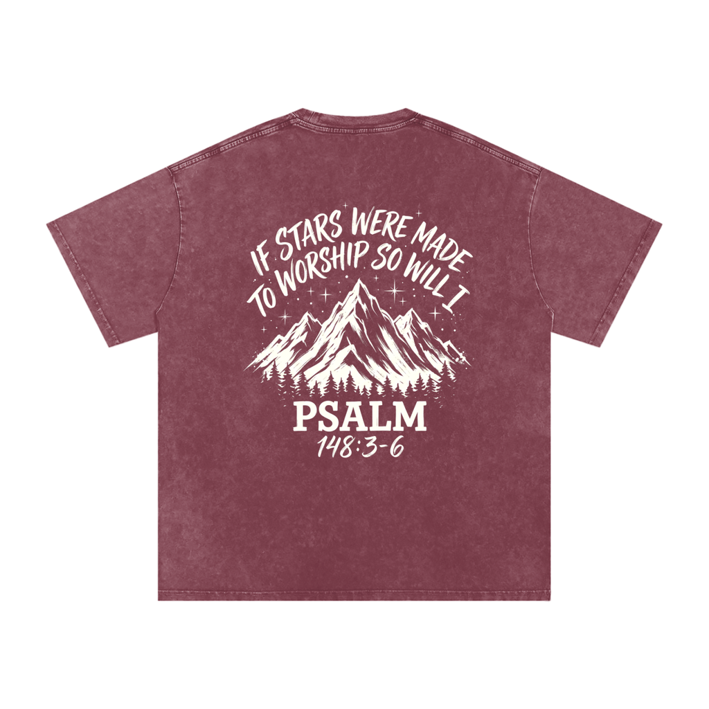 Move Mountains Snow Washed Oversized Cotton T-Shirt