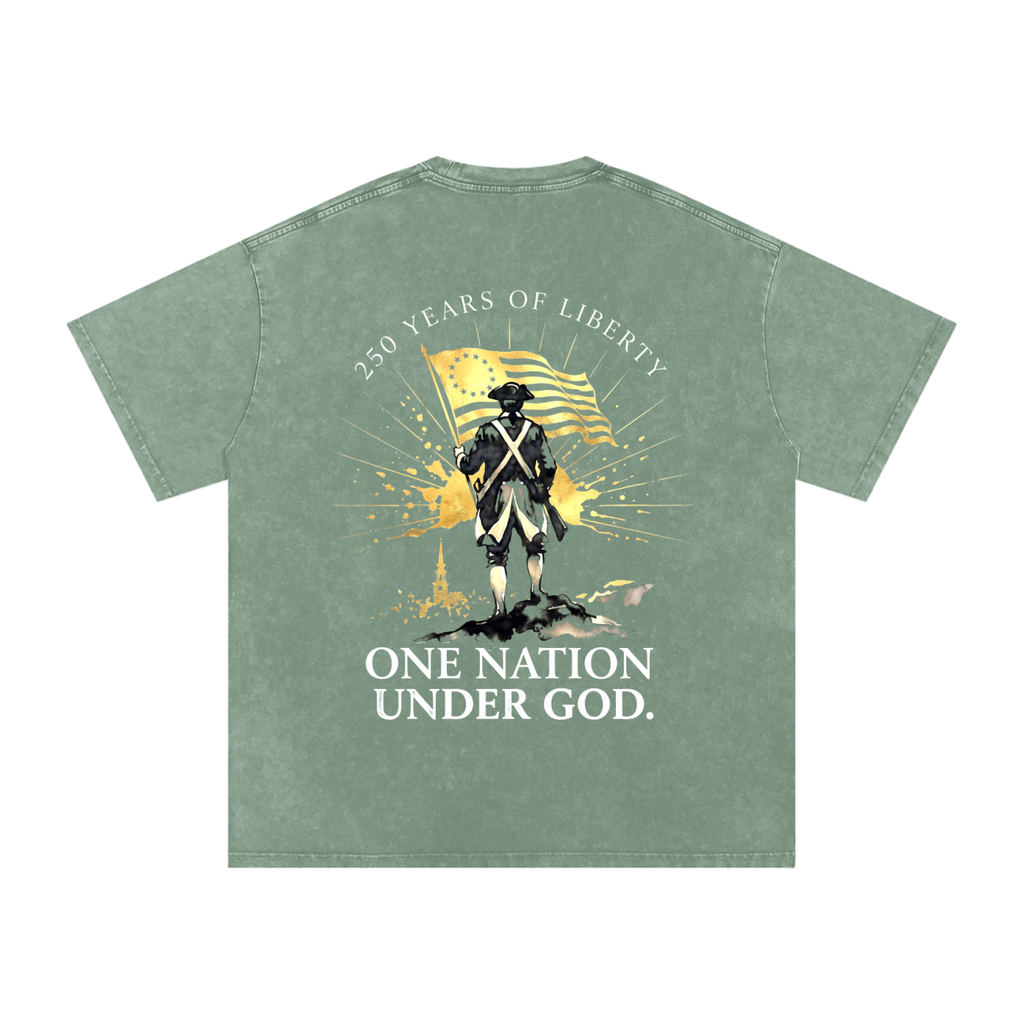 America Snow Washed Oversized Cotton T-Shirt