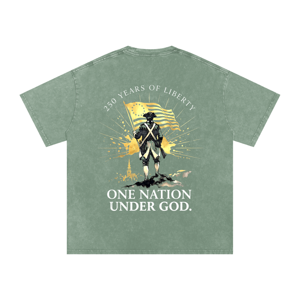 America Snow Washed Oversized Cotton T-Shirt