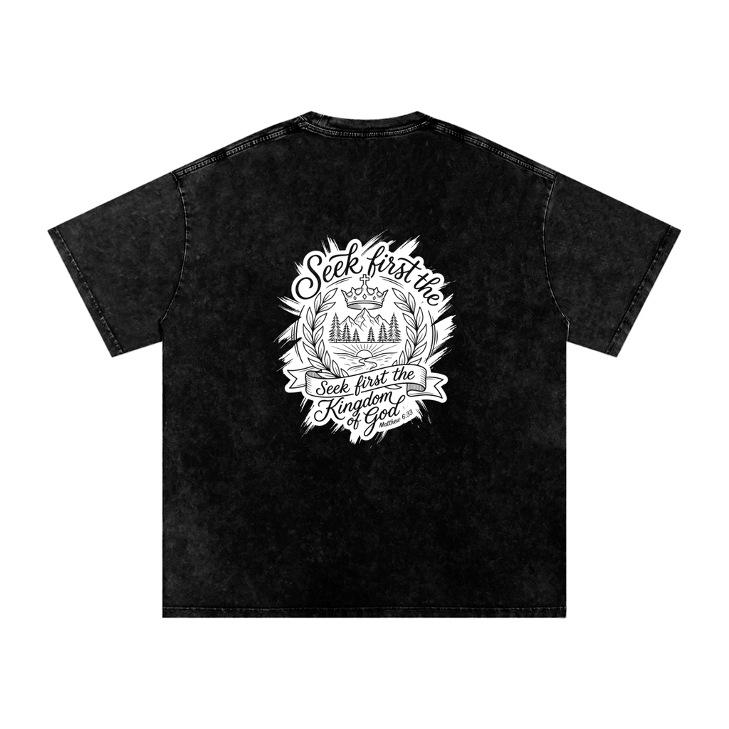 Seek first Snow Washed Oversized Cotton T-Shirt