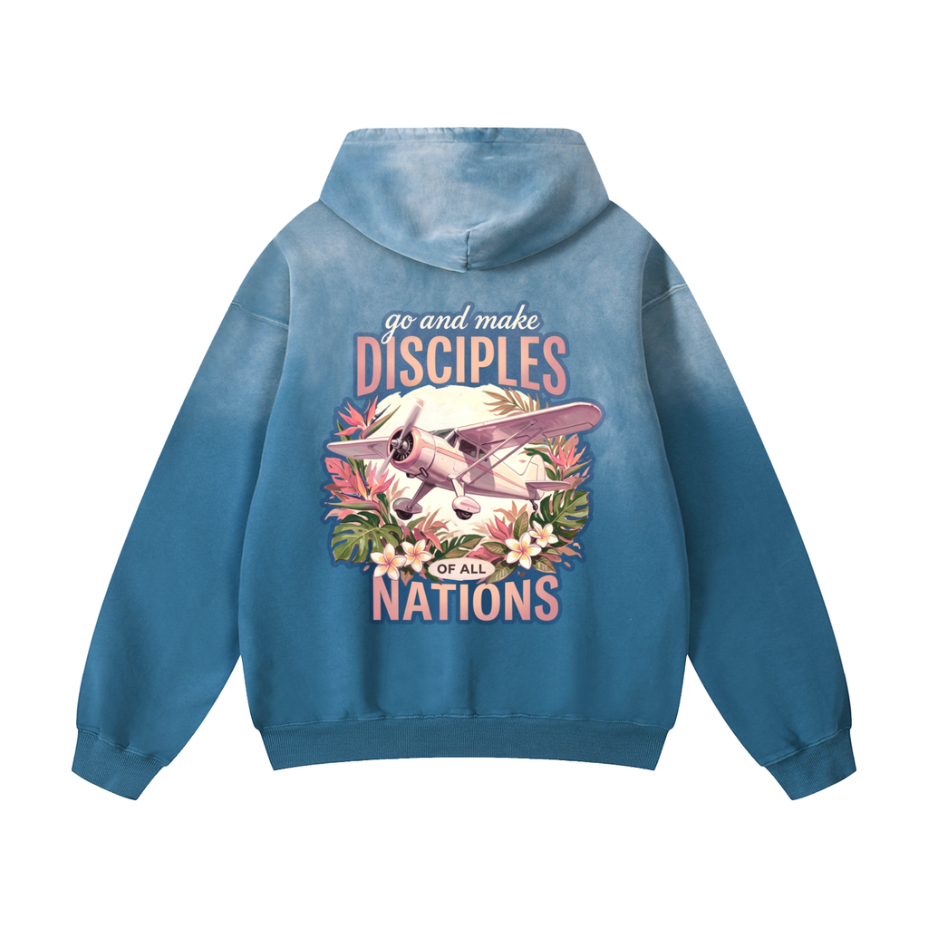 Go and Make Disciples - Heavyweight Sunfade Oversized Hoodie