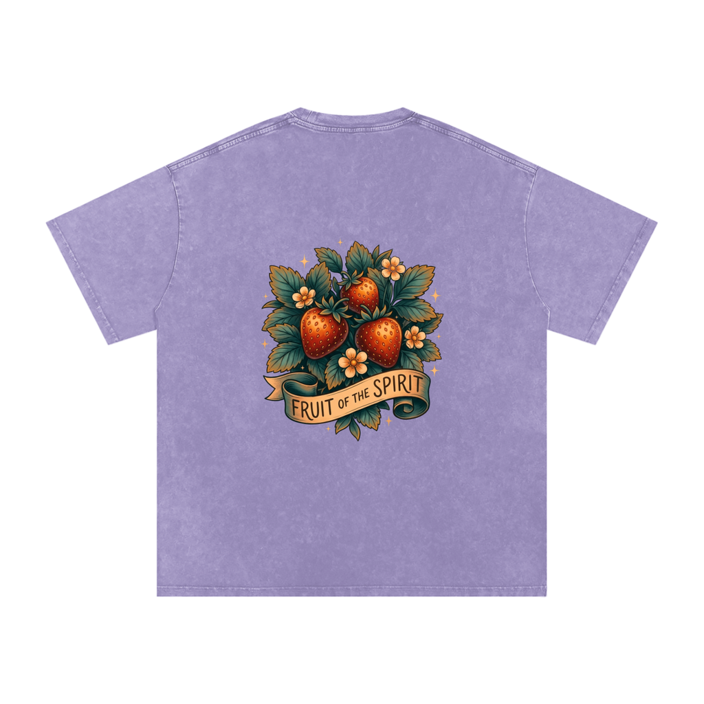 Fruit of the Spirt Snow Washed Oversized Cotton T-Shirt