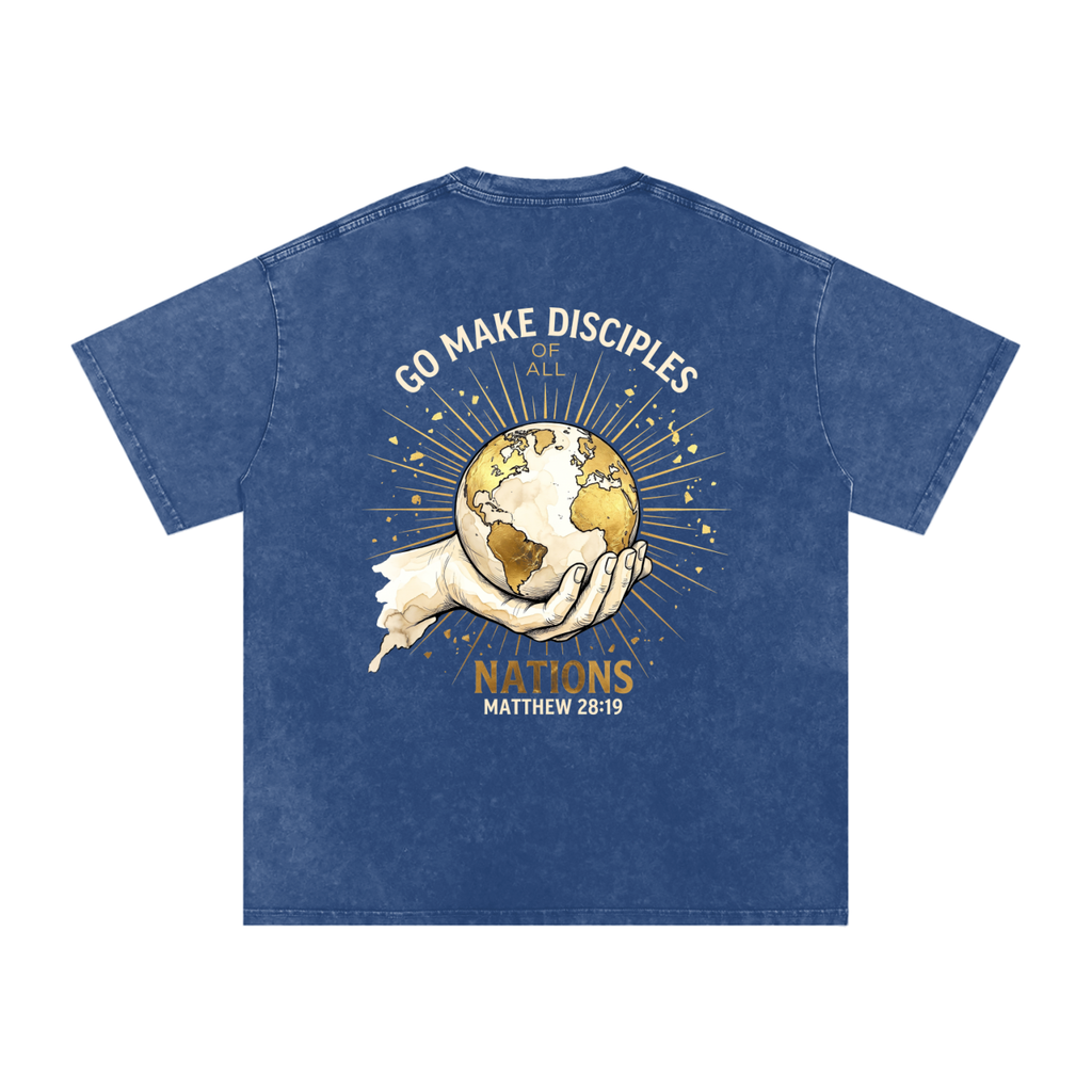 Make disciples Snow Washed Oversized Cotton T-Shirt