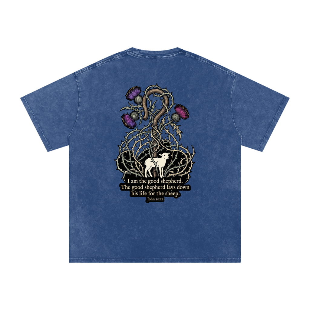 Good Shepherd Snow Washed Oversized Cotton T-Shirt