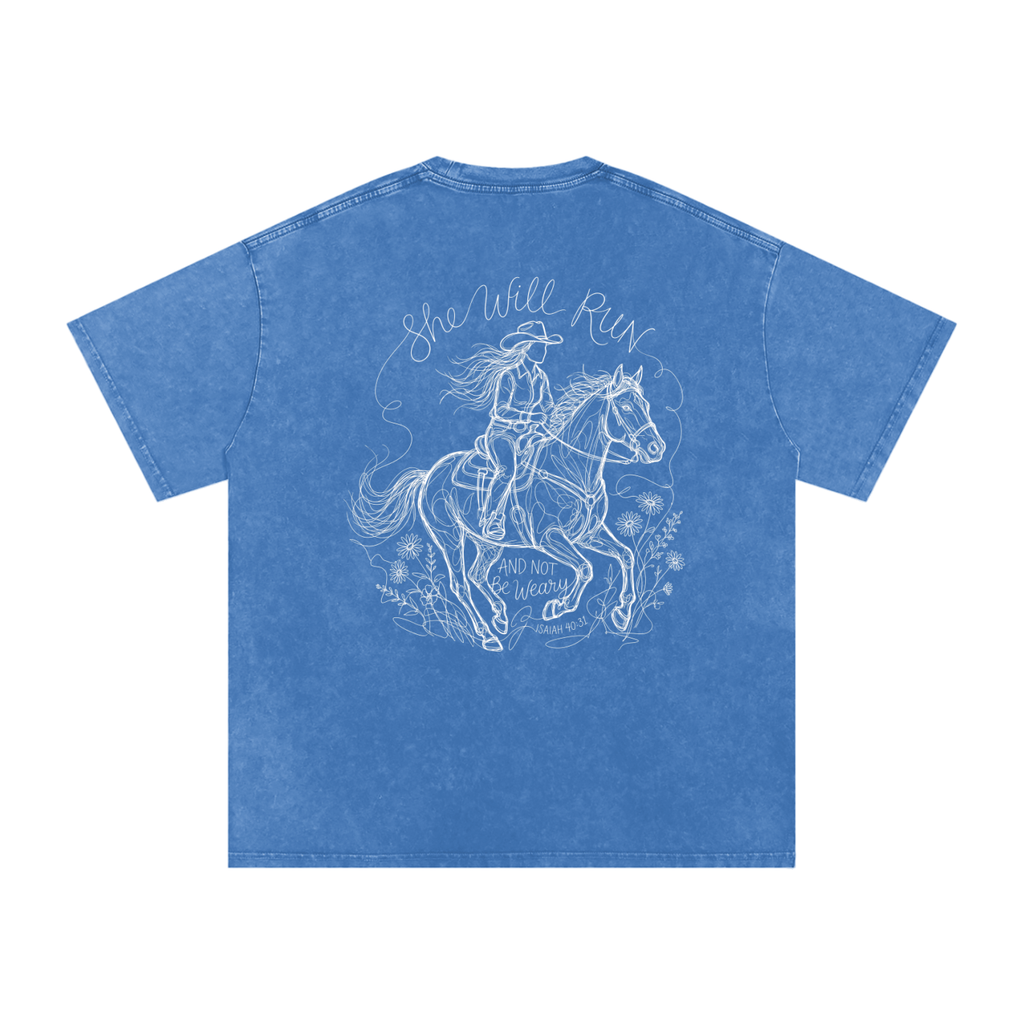 She will run Snow Washed Oversized Cotton T-Shirt