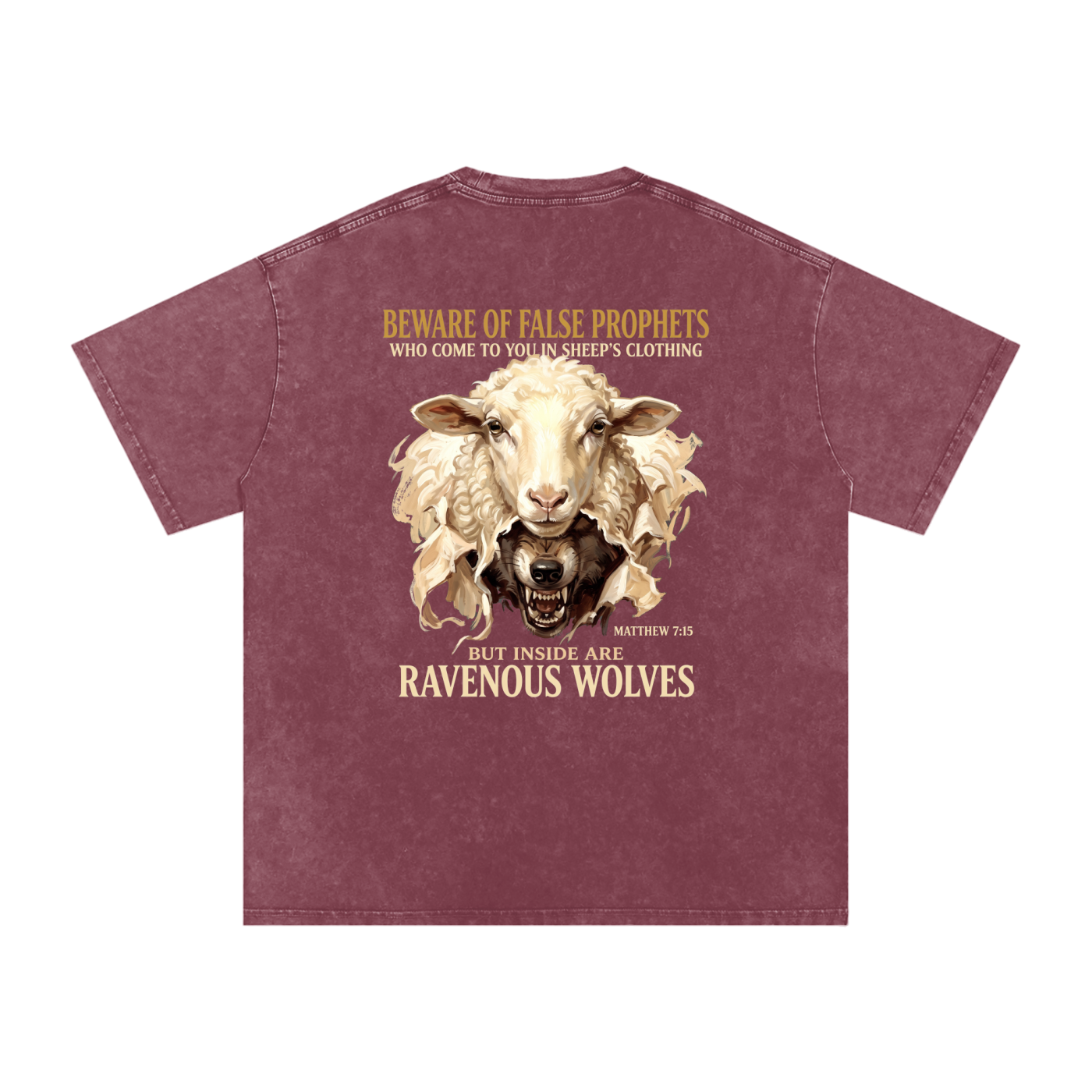 Snow Washed Oversized Cotton T-Shirt "False Prophets"