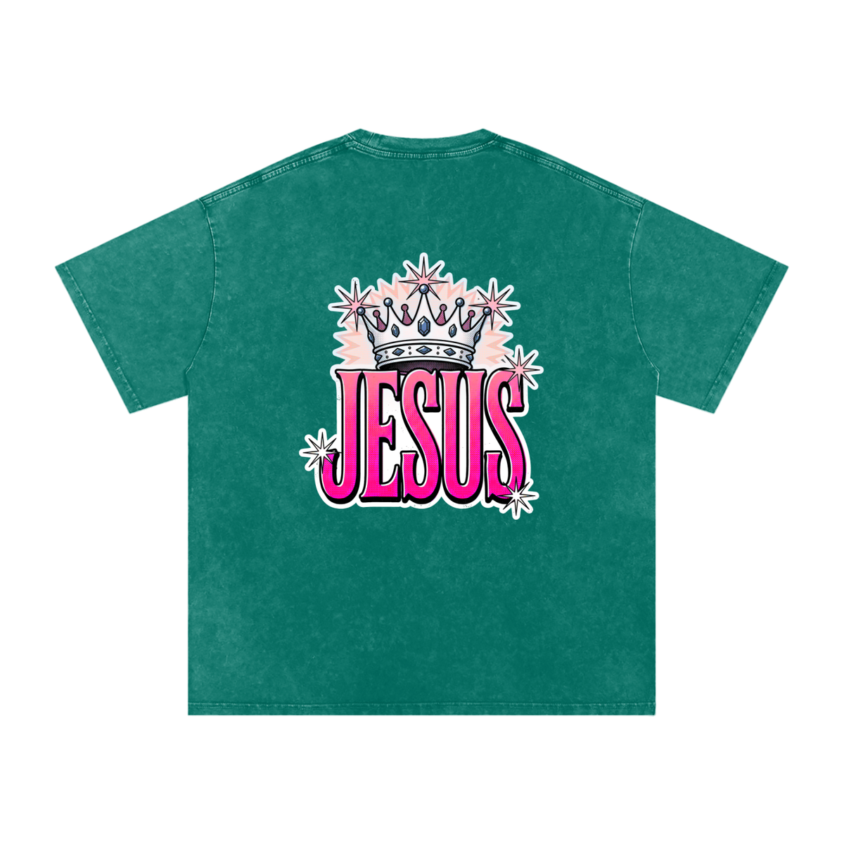 Jesus Snow Washed Oversized Cotton T-Shirt