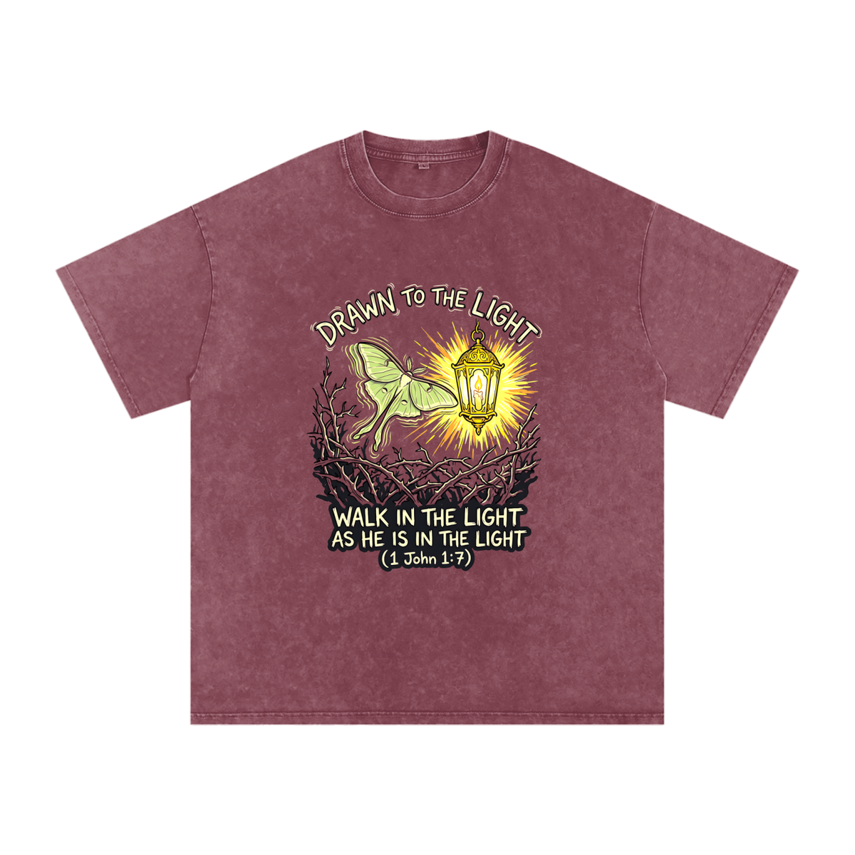 Moth Snow Washed Oversized Cotton T-Shirt