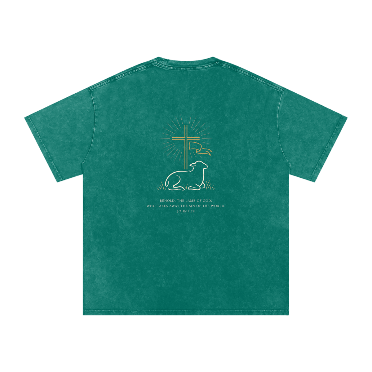 Lamb Snow Washed Oversized Cotton T-Shirt
