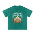 Stones Snow Washed Oversized Cotton T-Shirt